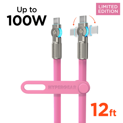 HyperGear Chunky180° 100W USB-C to USB-C Rugged Fast Charge Cable 12ft