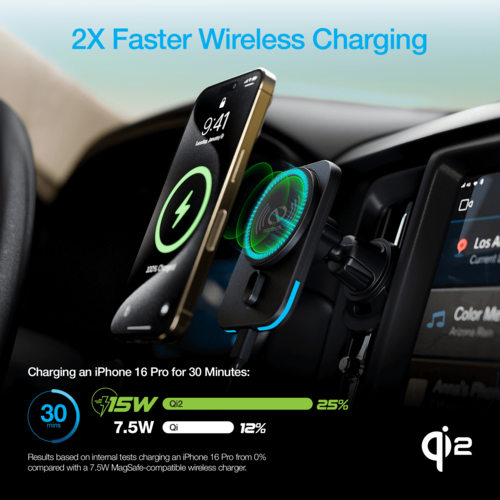 Naztech MagLock CAR 15W Magnetic Wireless Fast Charging Vent Mount